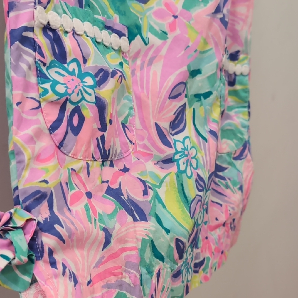Lilly Pulitzer Pink and Green Floral Kids Dress - Picture 3 of 9